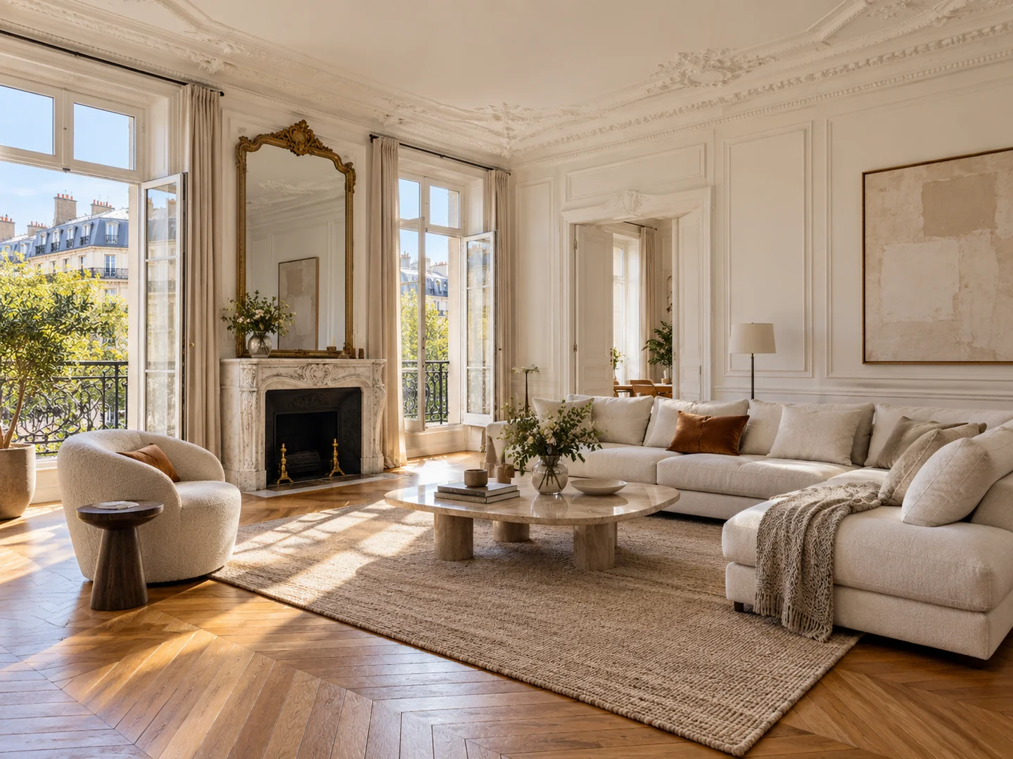 Salon illustratif montrant le type de photo utilisable dans le studio immobilier